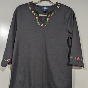 Holiday 3/4 Sleeve Top Women Large
